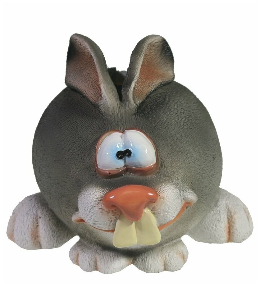 фото Копилка Зайка цв. серый 14*13*11см KSMR-713767/SK155