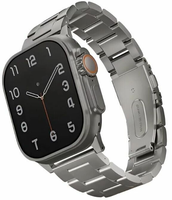 Блочный браслет Uniq Osta Steel для Apple Watch 42-44-45-49 мм, серебристый