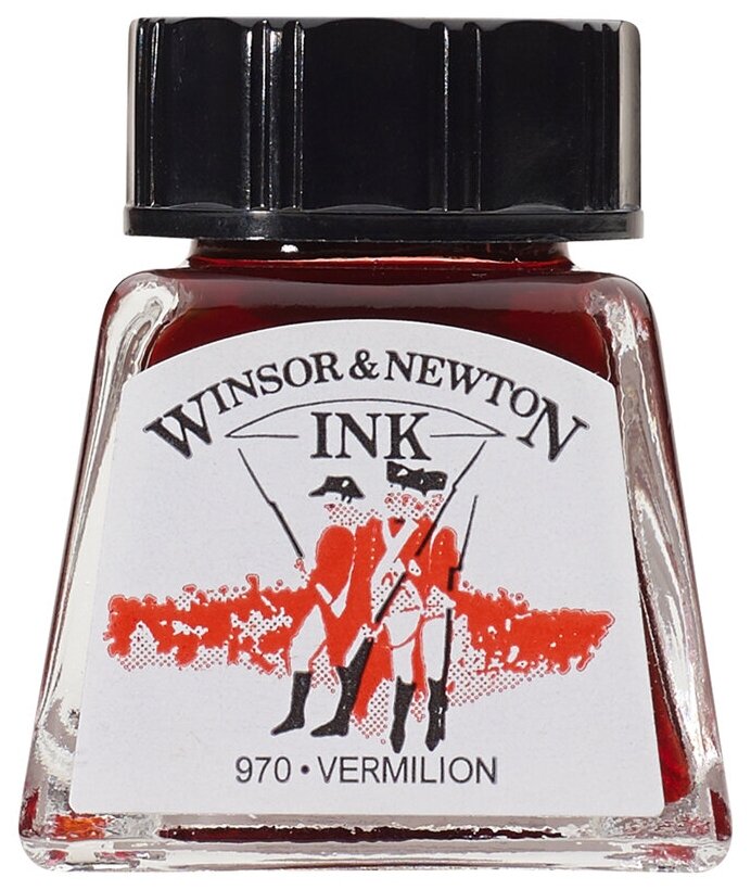 Тушь Winsor&Newton для рисования, киноварь, стекл. флакон 14мл