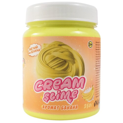 Slime Слайм Cream-Slime, желтый, с ароматом банана, 250г, 2 шт.