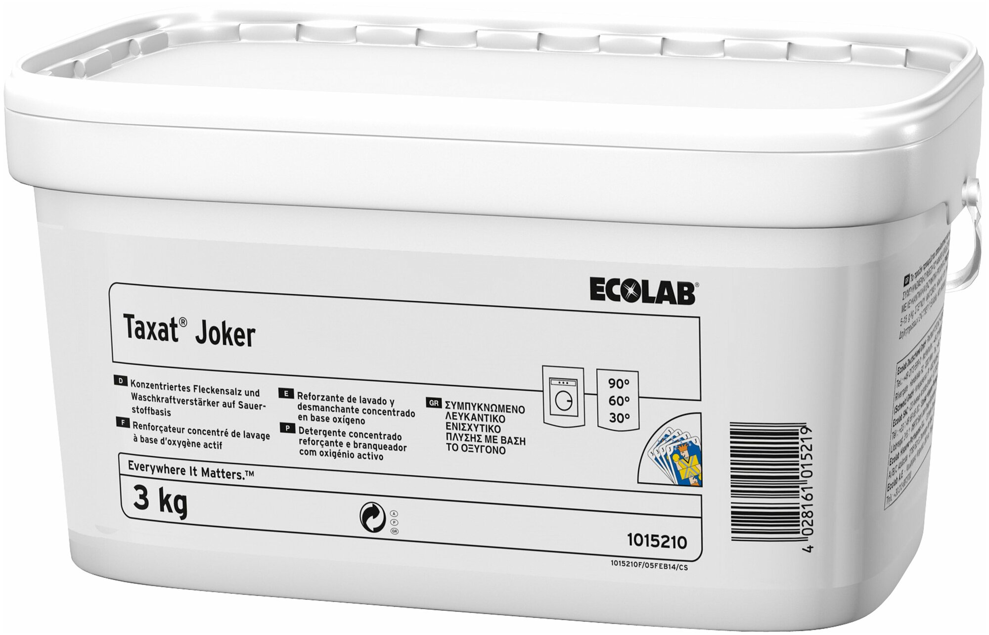 Порошкообразный кислородный отбеливатель Ecolab "Taxat Joker" 3кг