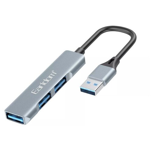 Адаптер Разветвитель USB HUB 3 порта USB 3.0 серебро ET-HUB09