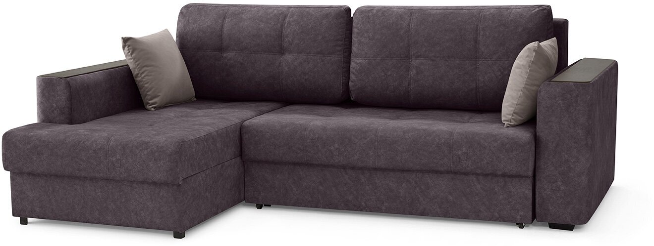 Угловой диван-кровать Hoff Аметист, левый угол, цвет серый графит