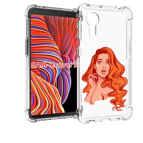 Чехол MyPads рыжая-девушка-модельной-внешности женский для Samsung Galaxy Xcover 5 задняя-панель-накладка-бампер