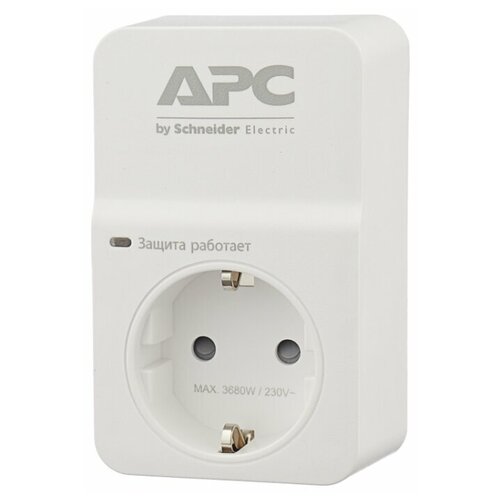 Сетевой фильтр APC Essential SurgeArrest PM1WU2-RS, 1 розетка, белый, USB на 2 порта