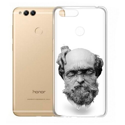 Чехол задняя-панель-накладка-бампер MyPads страшный бородатый мужчина абстракция для Huawei Honor 7X противоударный