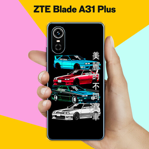 Силиконовый чехол на ZTE Blade A31 Plus Машины / для ЗТЕ Блейд А31 Плюс