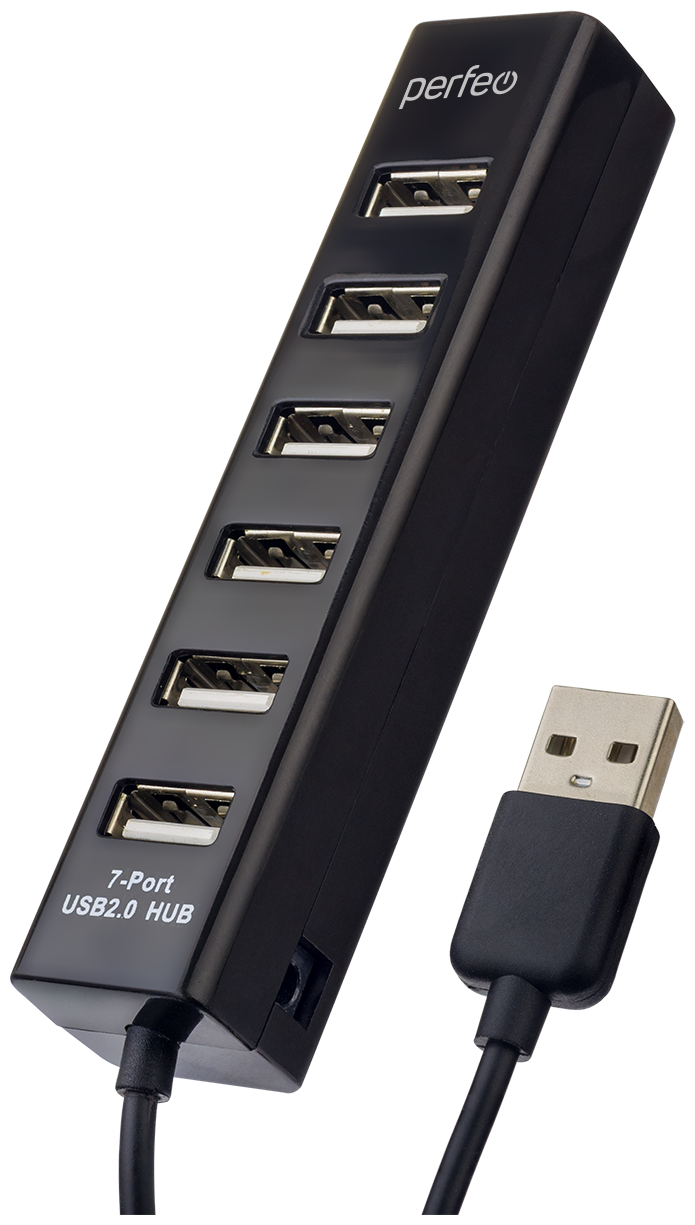 USB-HUB Perfeo 7 Port, (PF-H035 Black) чёрный