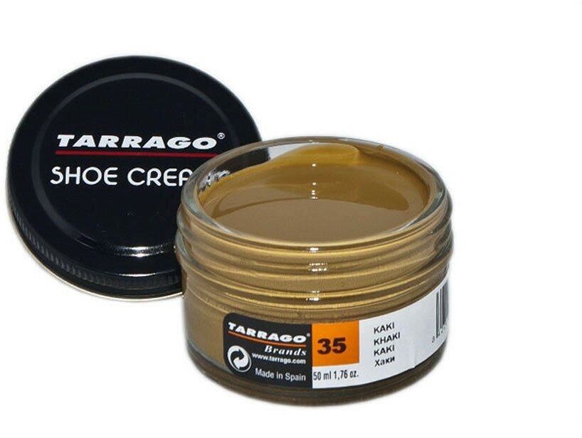 Крем для обуви Shoe Cream TARRAGO, цветной, банка стекло, 50 мл. (035 (khaki) хаки)