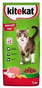 Фото Сухой корм для кошек Kitekat Мясной Пир