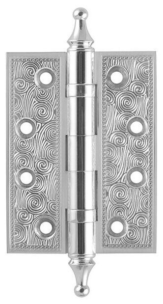 Петля дверная универсальная латунная Armadillo Castillo CL 500-A4 102x76x3,5 Silver-925 серебро 925