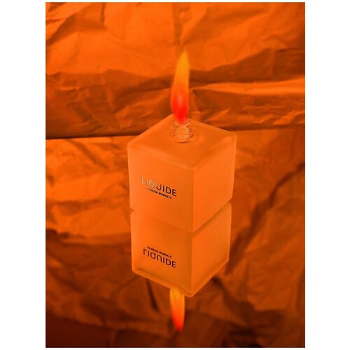 Интерьерная свеча/интерьерная/ цветное пламя/ стеклянный светильник с жидкостью (фитили, флакон с красной цветопламенной жидкостью 250 мл.)