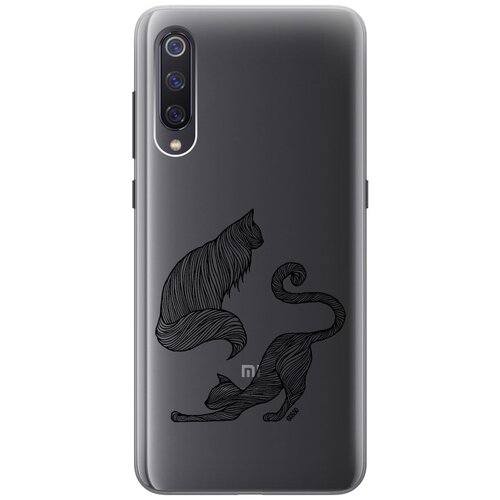 Ультратонкий силиконовый чехол-накладка Transparent для Xiaomi Mi 9 с 3D принтом Lazy Cats ультратонкий силиконовый чехол накладка transparent для huawei y6p с 3d принтом lazy cats