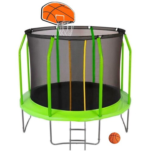 фото Каркасный батут babygrad 8ft cosmo basketball 244х244х225 см зеленый