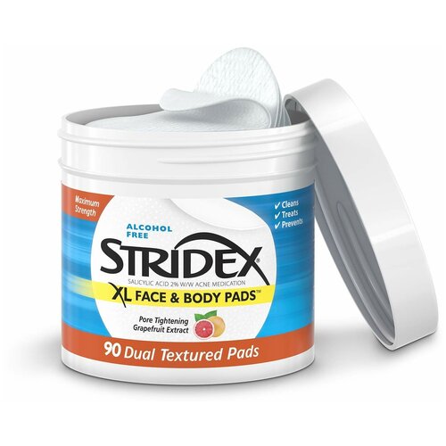 Средство с экстрактом грейпфрута Stridex XL от акне на лице и теле 90 салфеток