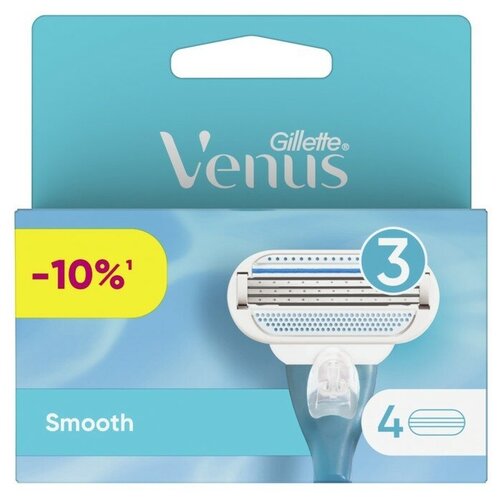 Сменные кассеты Gillette Venus, 3 лезвия, 4 шт./В упаковке шт: 1 venus extra smooth sensitive сменные лезвия 4 шт с 4 сменными лезвиями в комплекте