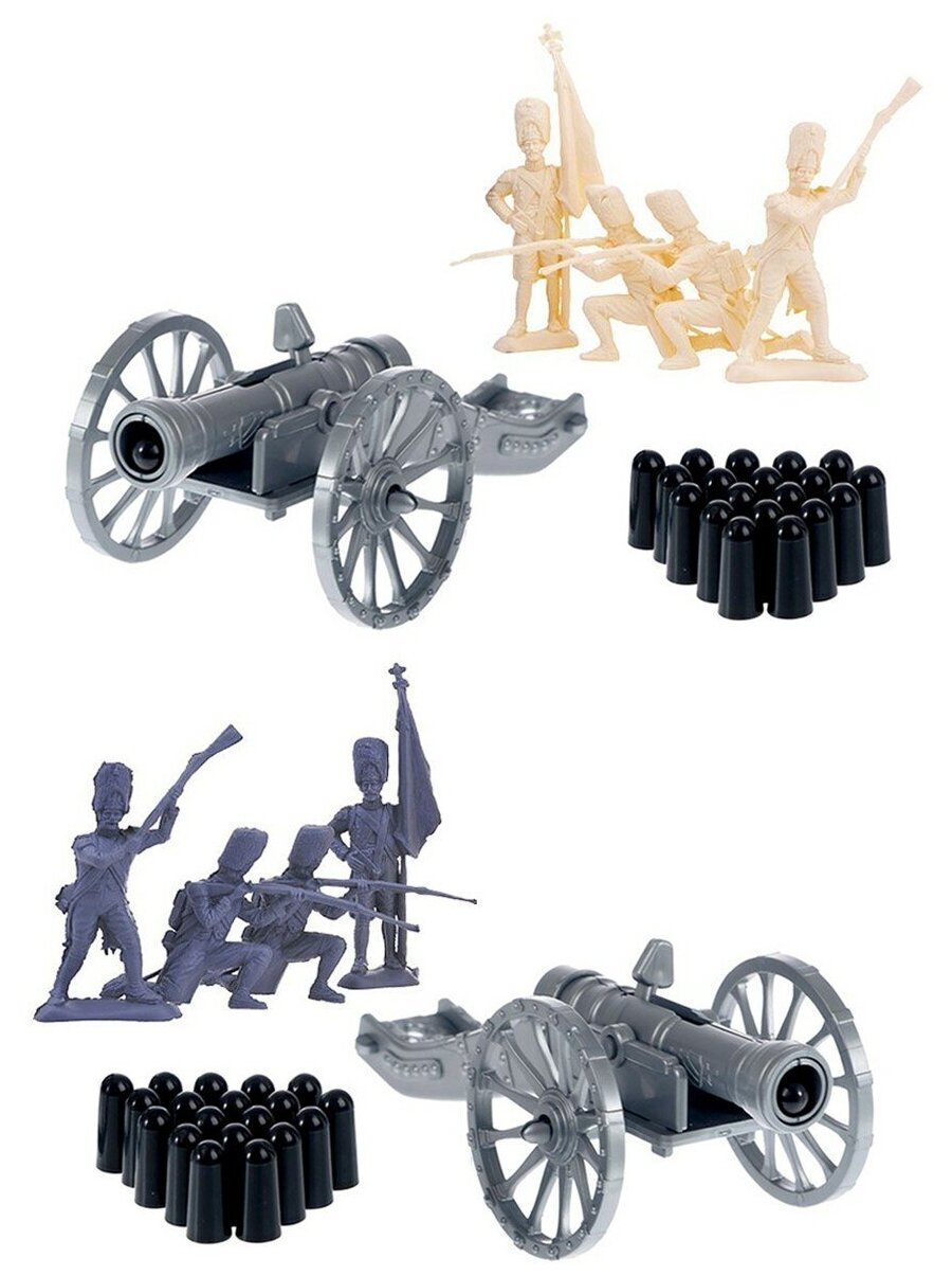 Игровой набор солдатиков для мальчиков "Армия 1812 года" + "Пушка" - 2 шт, Биплант