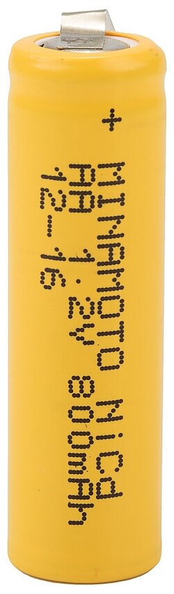 Аккумулятор MINAMOTO ME-800AA, NiCd, 1,2 В, 800 мАч с лепестковыми выводами PK1