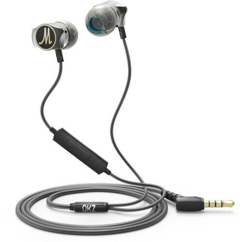 Наушники проводные спортивные с микрофоном и шумоподавлением QKZ DM7 чёрные 2525₽