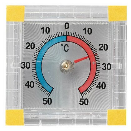 Термометр оконный биметаллический крепление на липучку диапазон от -50 до +50°C ПТЗ, 5 шт