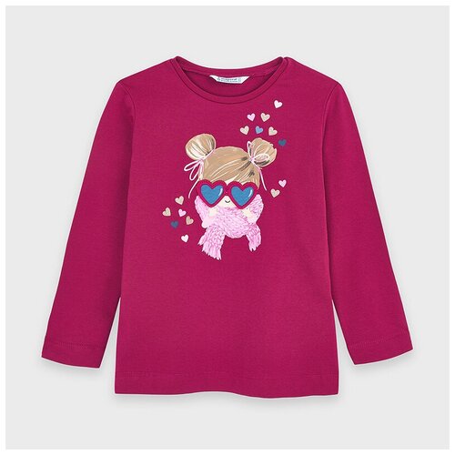 фото Лонгслив mayoral 4070/48 для девочки, цвет фуксия, размер 116