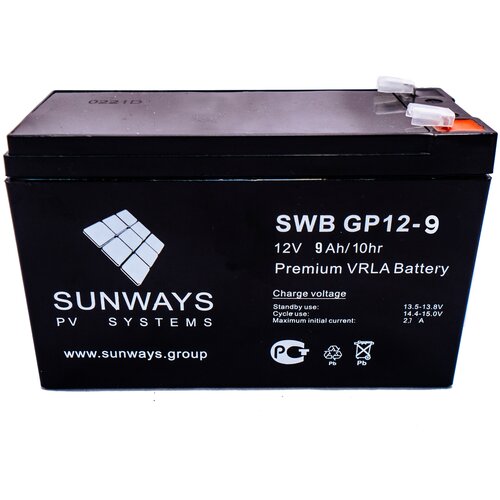 Аккумуляторная батарея SUNWAYS GP 12-9 аккумуляторная батарея sunways gp 12 100