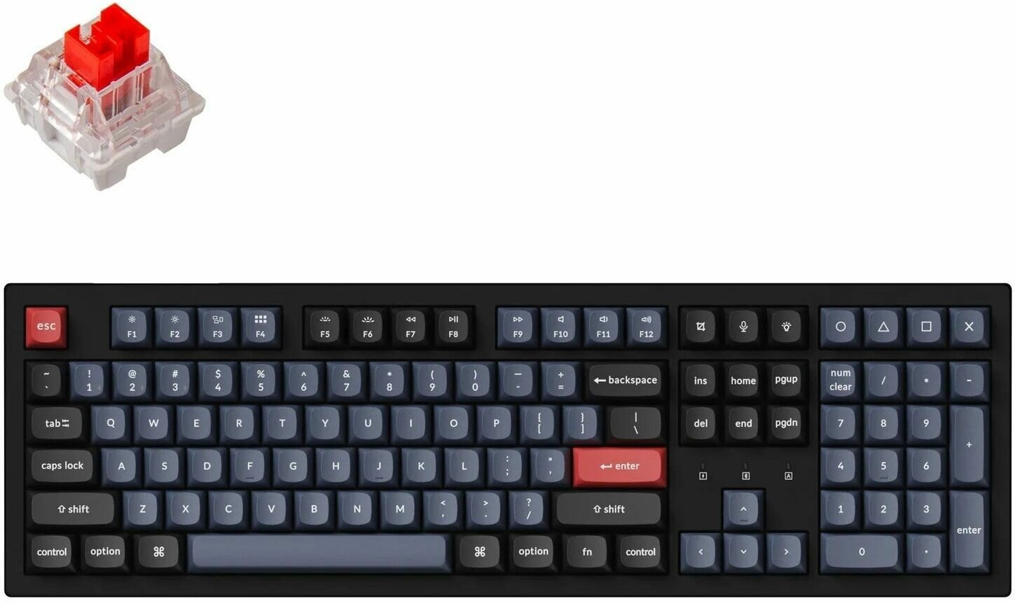 Клавиатура беспроводная Keychron K10 Pro (Keychron K pro Red Switch) черный (k10p-h1) .