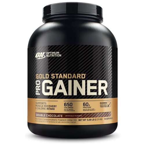 Гейнер Optimum Nutrition Gold Standard Pro Gainer, 2310 г, двойной шоколад гейнер optimum nutrition gold standard pro gainer 4620 г ванильный крем