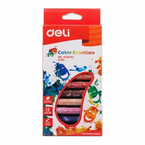 Пастель масляная Deli Color Emotion EC20100 EC20100, шестигранные, 12 цветов набор водорастворимой масляной пастели carioca plus 12 цветов 45214