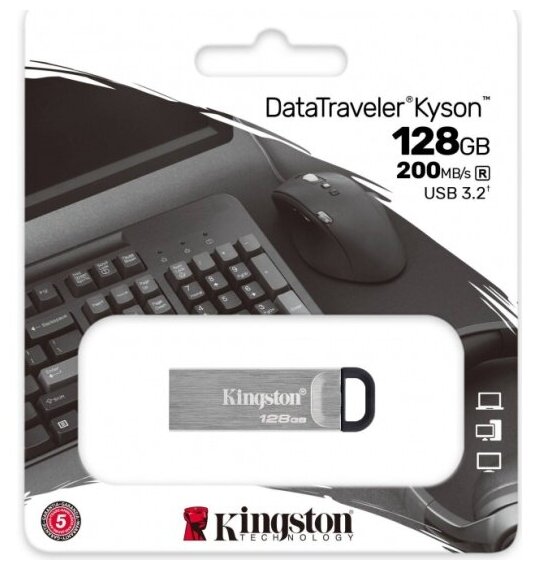 USB флешка Kingston 128Gb DTKN/128GB USB 3.2 Gen 1 (200/60 Mb/s)