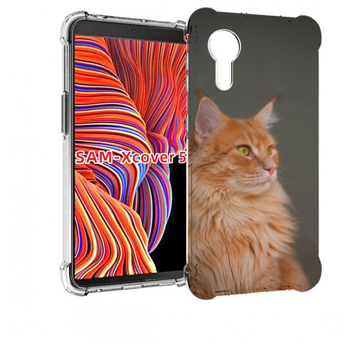чехол mypads кошка мейн кун 2 для samsung galaxy xcover pro 1 задняя панель накладка бампер Чехол MyPads кошка мейн кун 1 для Samsung Galaxy Xcover 5 задняя-панель-накладка-бампер