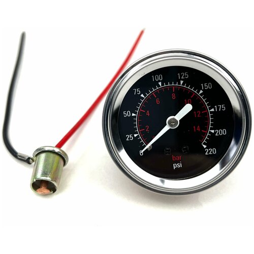 Манометр однострелочный 15БАР (220 PSI), с подсветкой