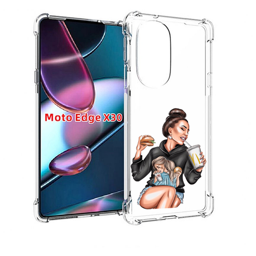 Чехол MyPads любительница-макдональдс женский для Motorola Moto Edge X30 задняя-панель-накладка-бампер
