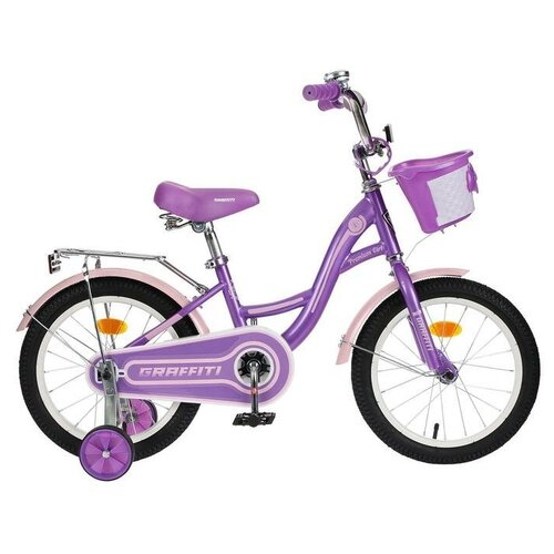 фото Graffiti велосипед 16" graffiti premium girl, цвет сиреневый/розовый