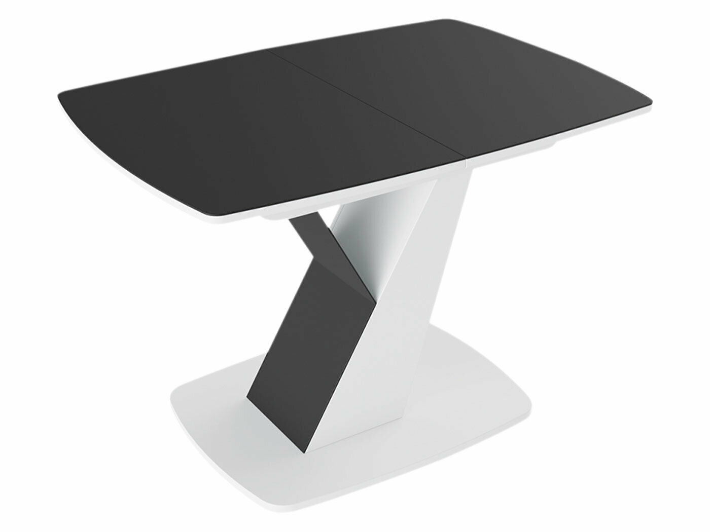 Кухонный стол ТриЯ Гарда Тип 1 Белый / Черный графит, стекло