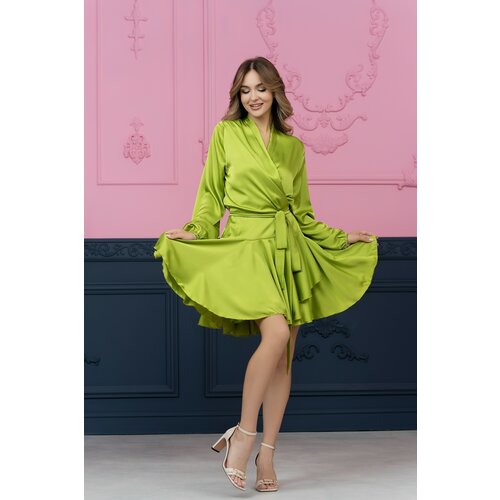 фото Платье mistero, мини, размер 42, зеленый