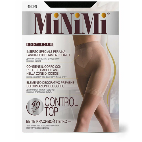 Колготки  MiNiMi Миними / MiNiMi ControlTop 40/140 Колготки эластичные моделирующий эффект BodyForm 40 DEN Nero 4(L), размер 4, черный