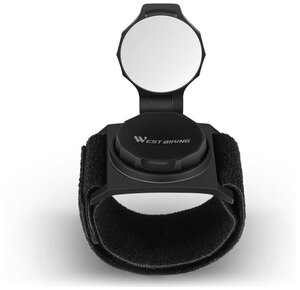 Зеркало заднего вида WEST BIKING на браслете, для велосипедистов, спортсменов, регулировка 360 градусов