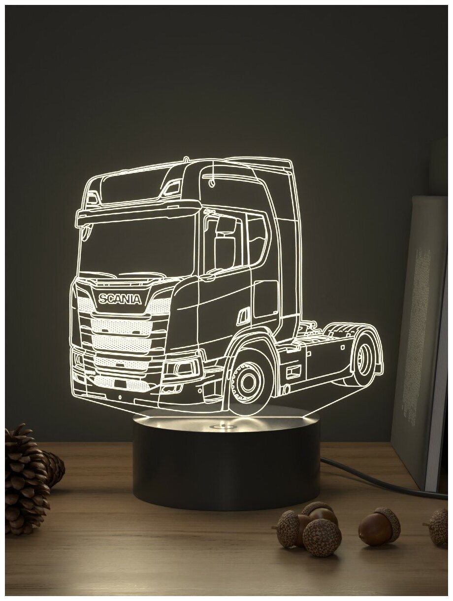 Ночник Light Inside Грузовик Scania R500 / подарок на 23 февраля день рождения