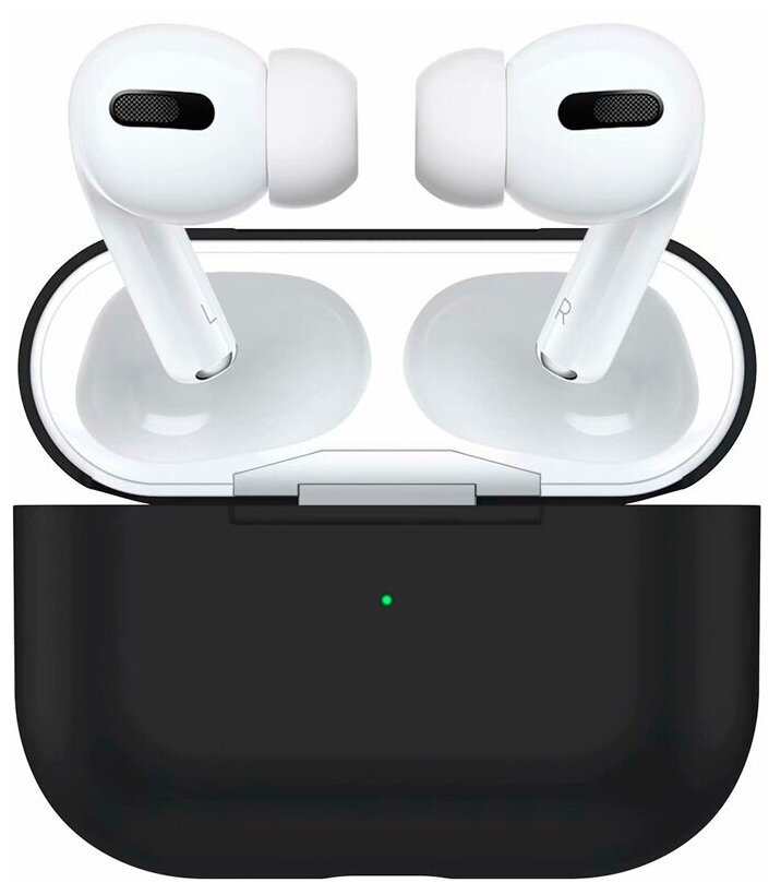 Чехол на беспроводные наушники Apple AirPods 3 (эйр подс 3 поколения) силиконовый Черный