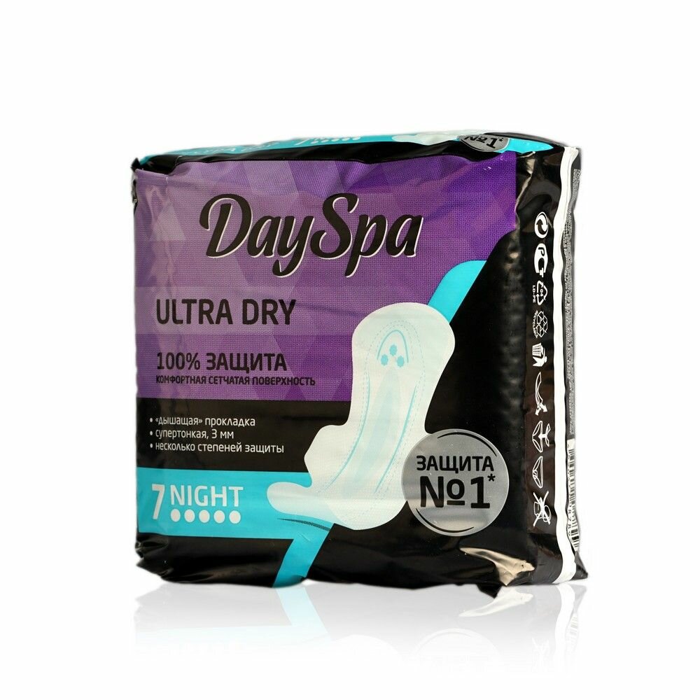 Прокладки женские Day Spa Ultra Dry Night 7 штук