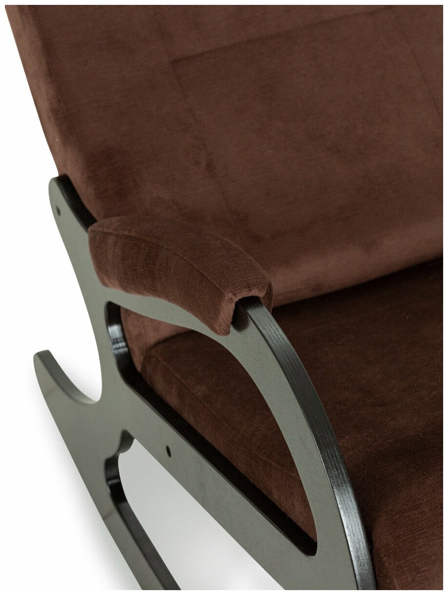 Кресло-качалка для дома Лидер ткань велюр цвет шоколадный