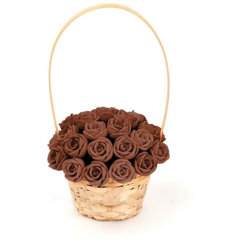 33 шоколадные розы CHOCO STORY в корзинке - Шоколадный микс из Бельгийского шоколада, 396 гр. K33-SH