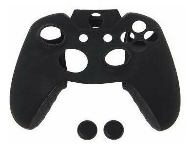 Защитный силиконовый чехол Controller Silicon Case для геймпада Microsoft Xbox Wireless Controller (Черный) + Накладки на стики (Черные) (Xbox.