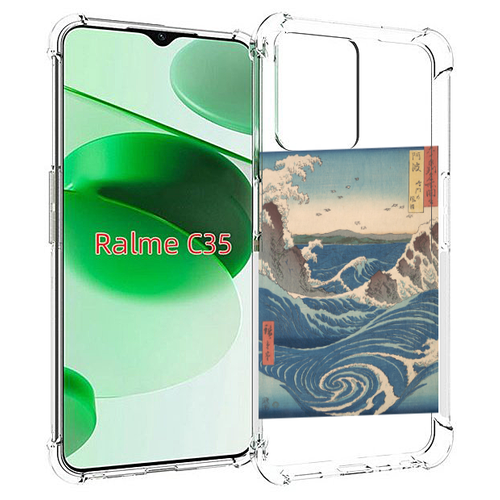Чехол MyPads картинка волны водоворот для Realme C35 / Narzo 50A Prime задняя-панель-накладка-бампер