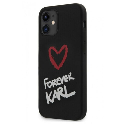 Чехол Karl Lagerfeld Liquid silicone Forever Karl Hard для iPhone 12 mini, черный