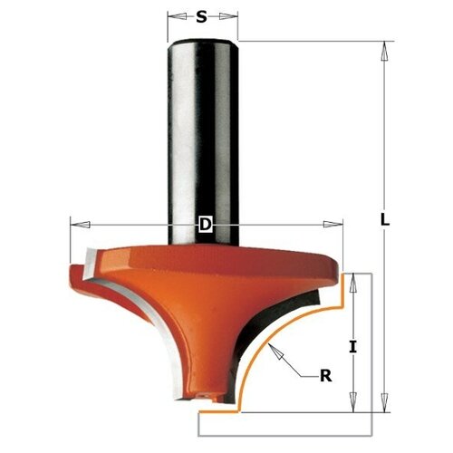 Фреза концевая CMT радиусная D=21,0 I=12,0 S=8,0 R=5,00 фреза cmt 718 079 11