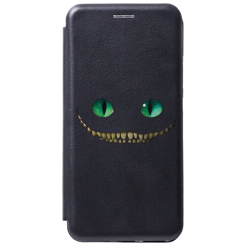 Чехол-книжка на Samsung Galaxy A23 4G, Самсунг А23 4Г с 3D принтом Cheshire Cat черный матовый чехол sad cat для samsung galaxy a23 4g самсунг а23 4г с 3d эффектом бирюзовый