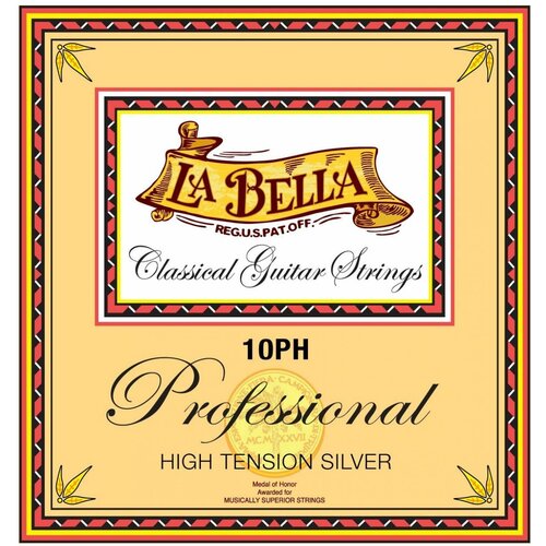 830 комплект струн для классической гитары черный нейлон шарик la bella Струны для классической гитары LA BELLA 10PH
