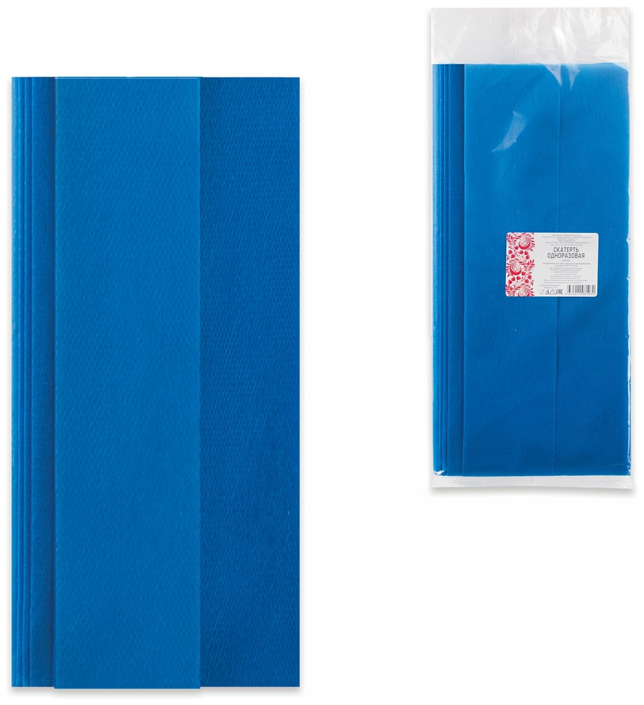 Скатерть одноразовая из нетканого материала спанбонд, 140×110 см, интропластика, синяя /Квант продажи 4 ед./